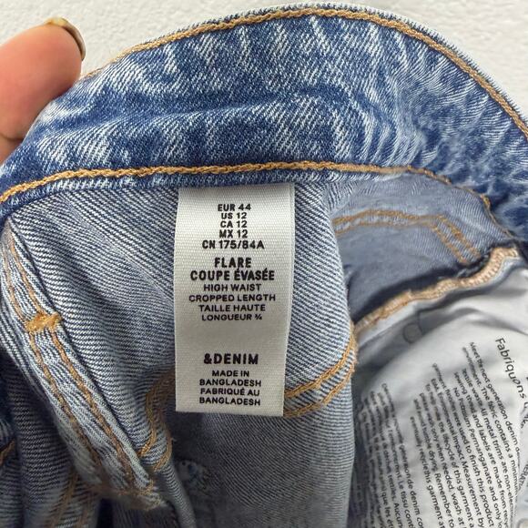 H&M Womens Jeans Size 12 Light Wash Blue Denim High Rise Straight Leg - Picture 3 of 14